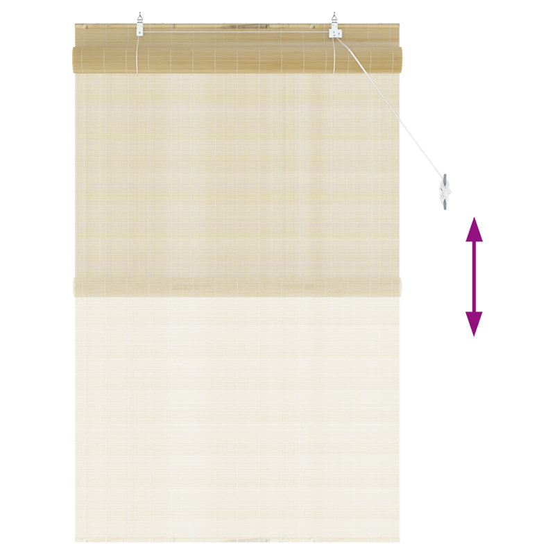 Bamboo Roller shade, Natural, 110 cm W x 160 cm L