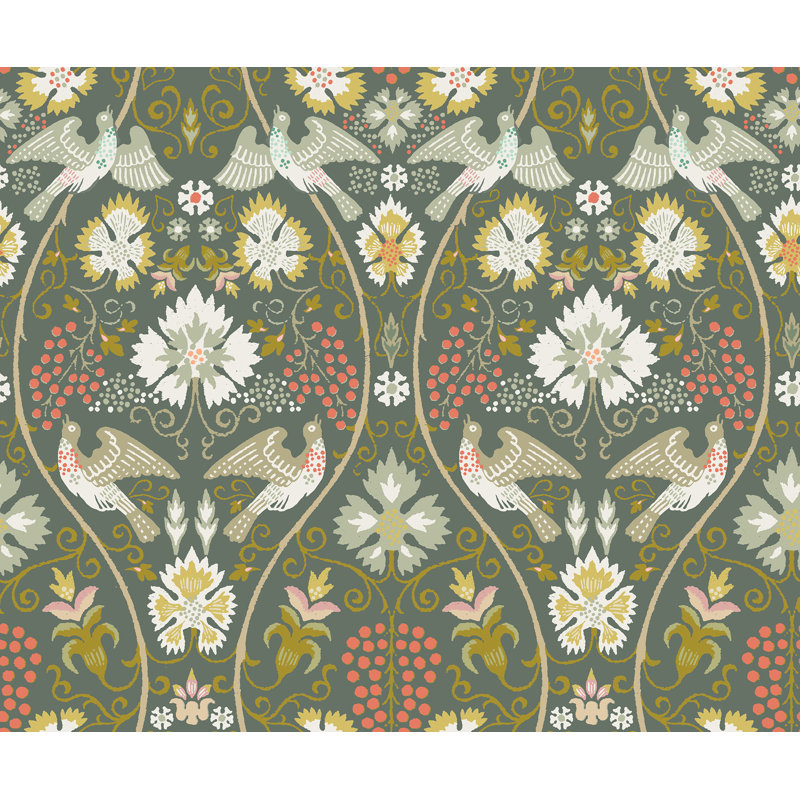 Yuki Osada Wallpaper Double Roll by Soicher Marin Studio, Muted Olive