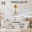 Ariella - Eight Blade Ceiling Fan - Integrated LED - Matte Black Finish - Matte White Blades-238019752-238019795