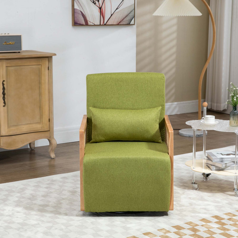 Chaise d'appoint rembourrée moderne et confortable / fauteuil d'appoint en lin pour le salon, la chambre à coucher, Lin vert
