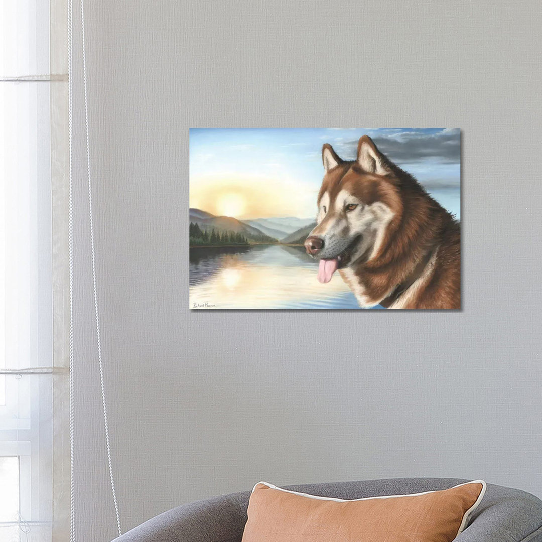 Siberian Husky von Richard Macwee - Galerie-verpackte Leinwand Giclée auf Leinwand