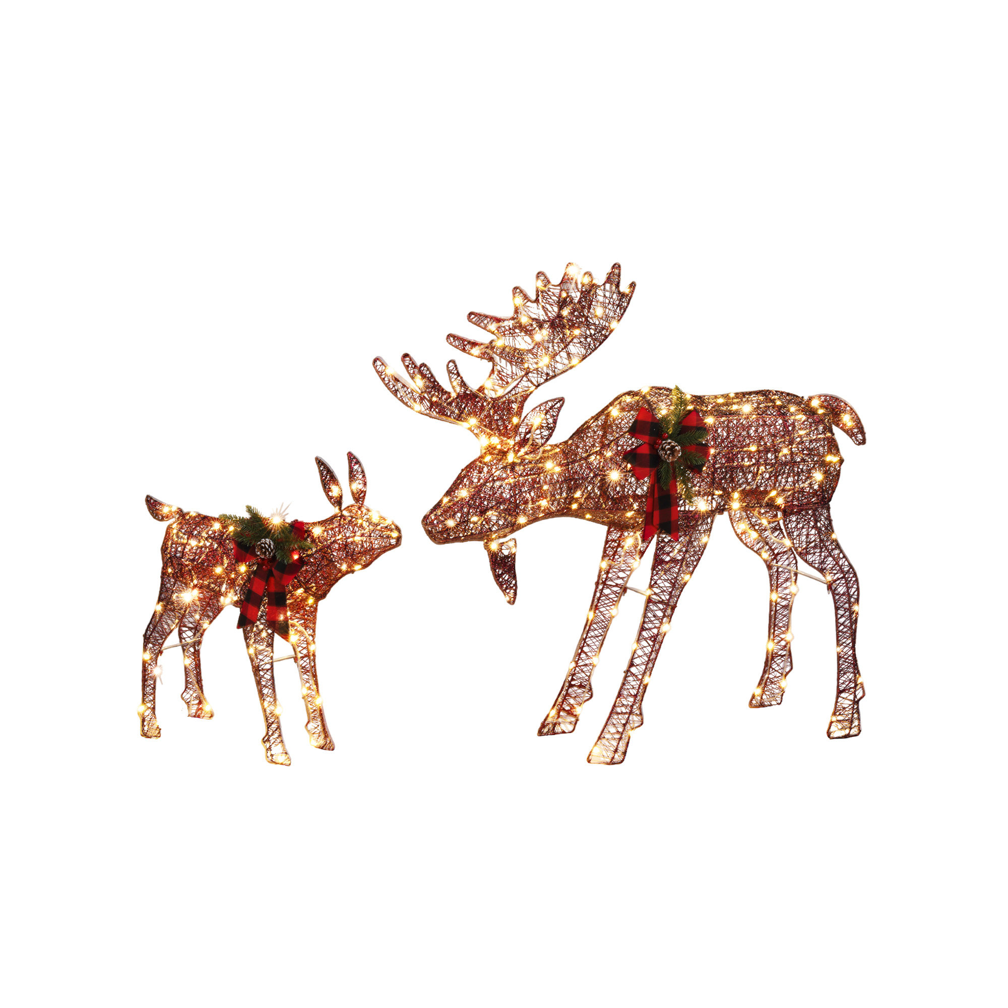 Jalyrica Moose Family Lighted Display Set Christmas Decoration, Brown