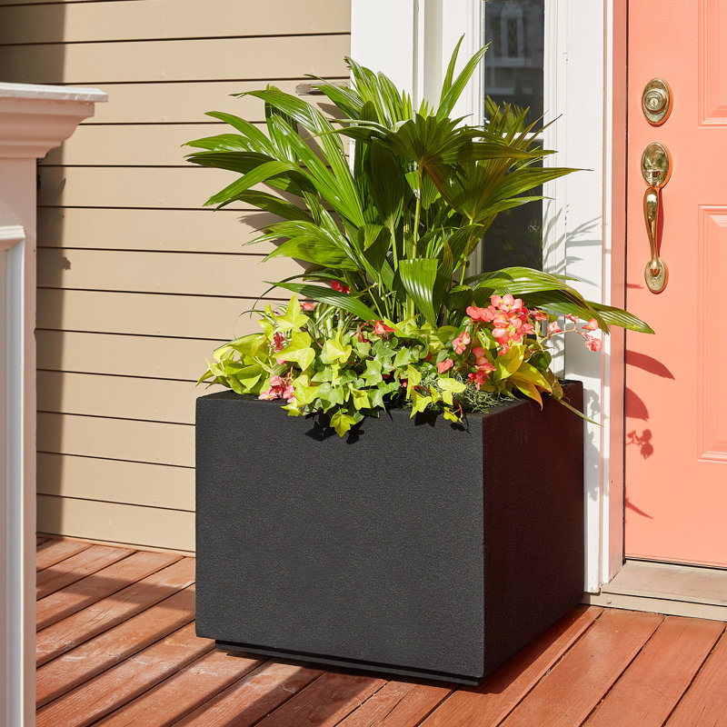 Milan Polymer Planter Box, Black