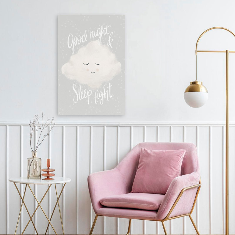 Good Night & Sleep Tight Cloud - Contemporary Sleeping Cloud Bedtime Art Dreamy Cloud Art, 24" H x 16" W