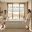Baignoire tourbillon de massage 73 po, 8 jets d'eau à haute puissance, éclairage arc-en-ciel de chromathérapie, capacité de 110 gallons, pompe silencieuse certifiée UL de 1 ch