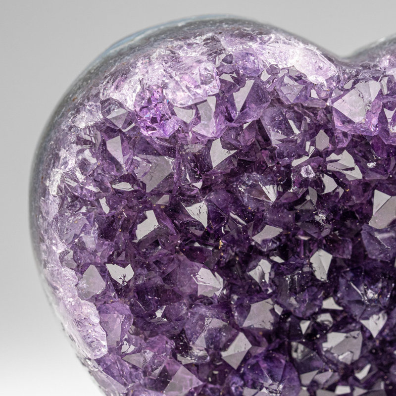 Véritable cœur de cristal d'améthyste d'Uruguay