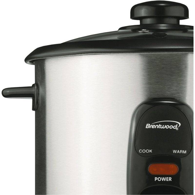 Cuiseur à riz antiadhésif 10 tasses Brentwood - Argent, machine à riz automatique avec fonction de maintien au chaud