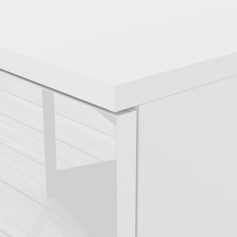 Varonique 55cm W Manufactured Wood Bedside Table, White
