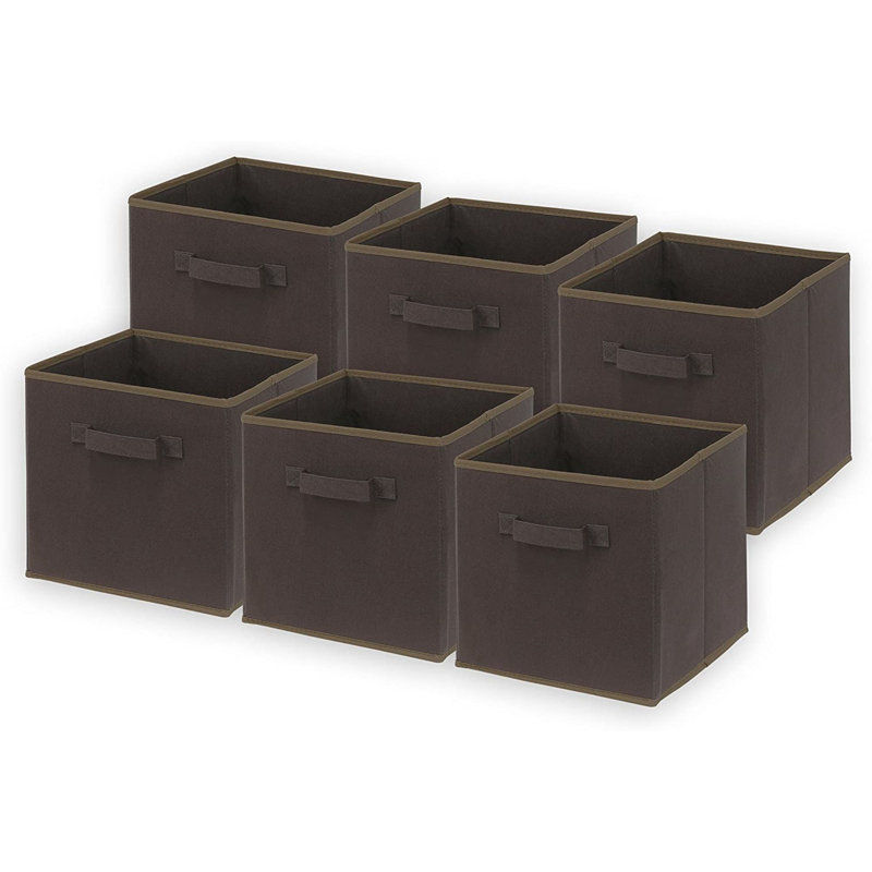 Ensemble de bacs de rangement en tissu, Brun