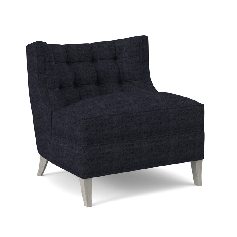 Chaise d'appoint avec coussin en polyester de 29 po de largeur Social, Marine de Venise, Bisque