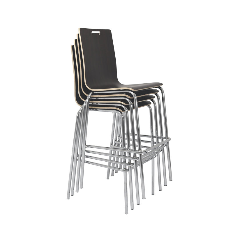 Alexis Stack Bar Stool, Pack of 4, Brown