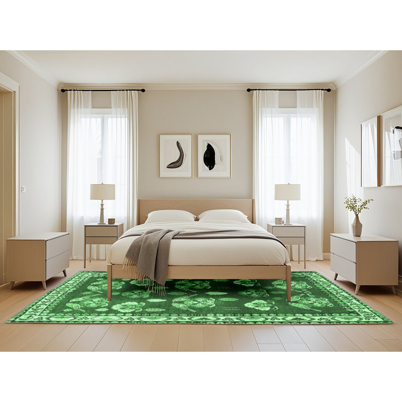 Lucertia Washable Southwestern Indoor Rug, Rectangle 5' x 8'
