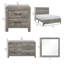 Ensemble de chambre avec grand lit 4 pièces Eb, style campagne, gris, noir