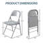 Chaise pliante 30 po à dossier pliable en métal, ensemble de 4-364605719