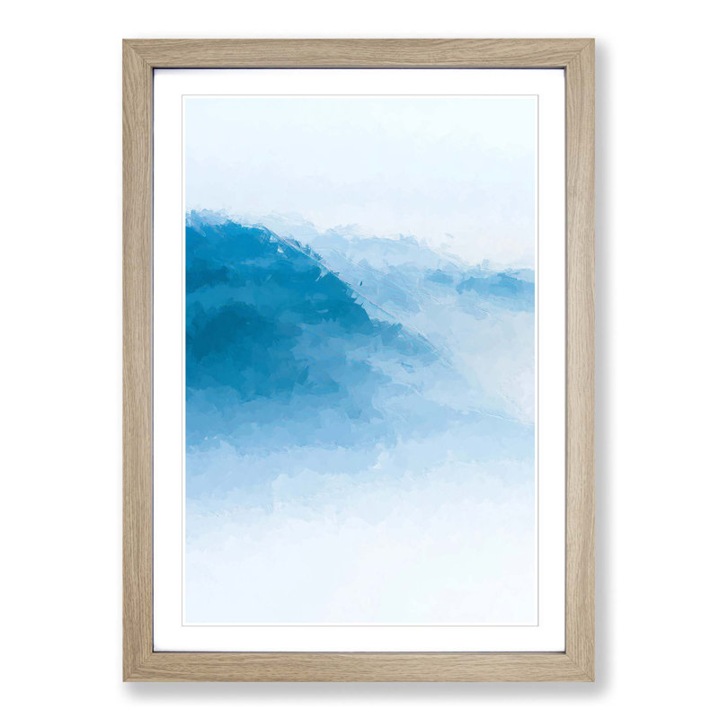 Mountains in Camaggiore Italy in Abstract - Picture Frame Graphic Art Print, 87cm H x 62cm W x 2cm D, Oak Framed