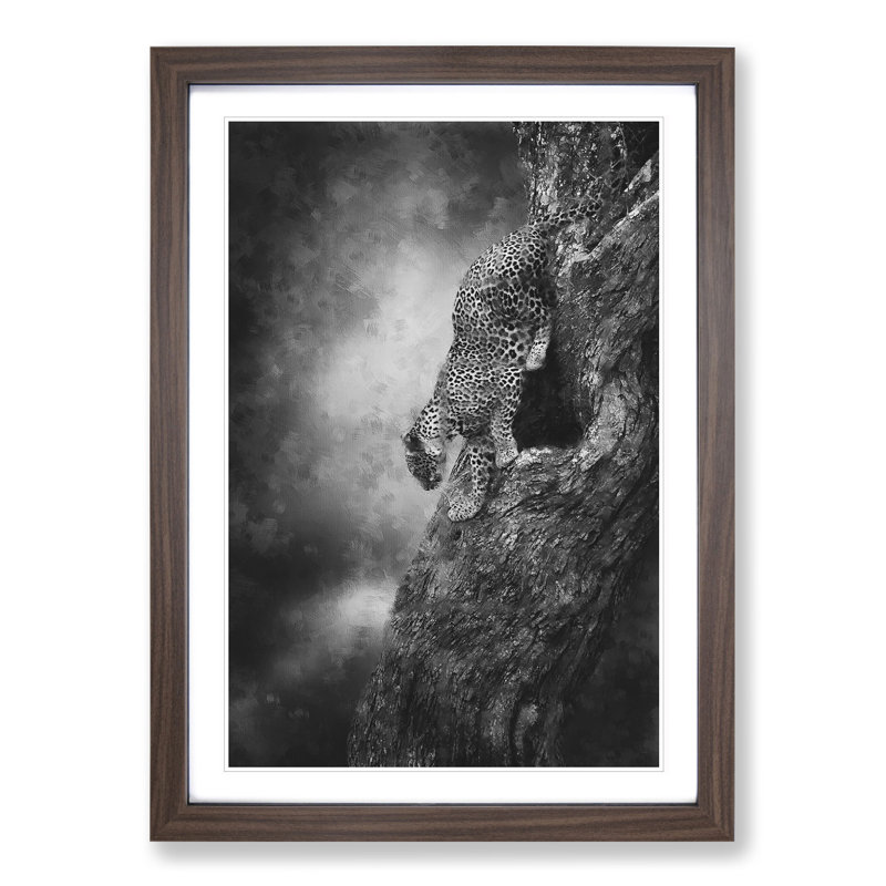 Leopard Vol.5 - Picture Frame Painting, 36cm H x 27cm W x 2cm D, Walnut Framed