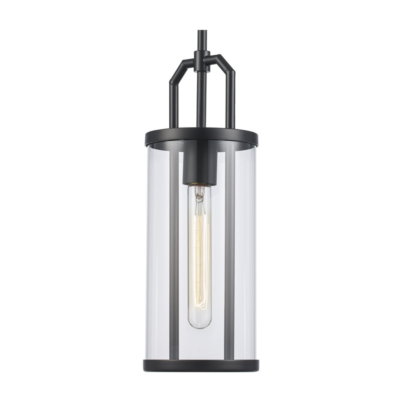 Luminaire suspendu cylindrique à 1 lumière Benbow, Noir