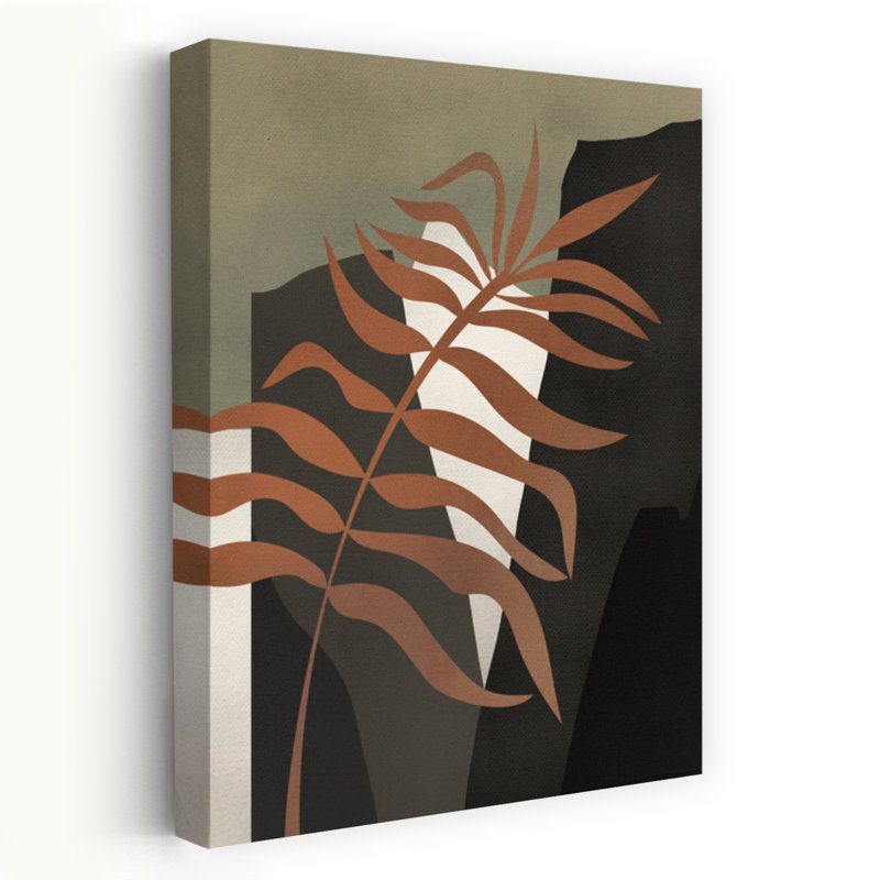 Earthy Fern Abstract Elegant Geometric Organic Plant Landscape Wall Art Print, 152.4cm H x 101.6cm W