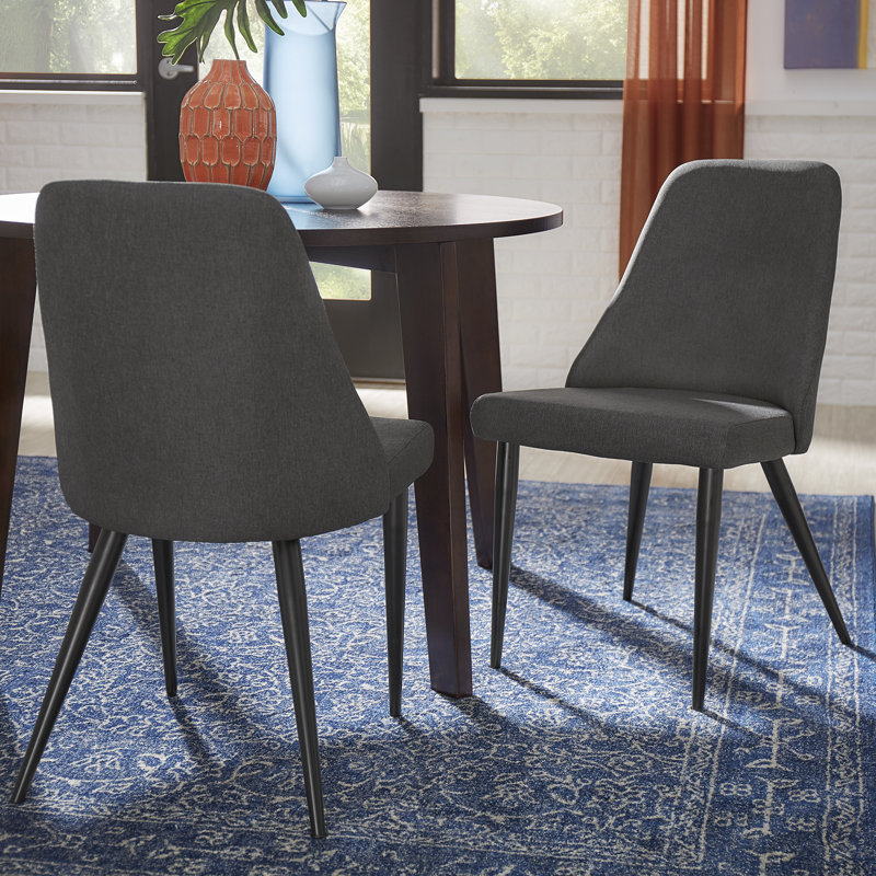 Buttars 17.7'' H Linen Upholstered Side Chair, Dark Gray