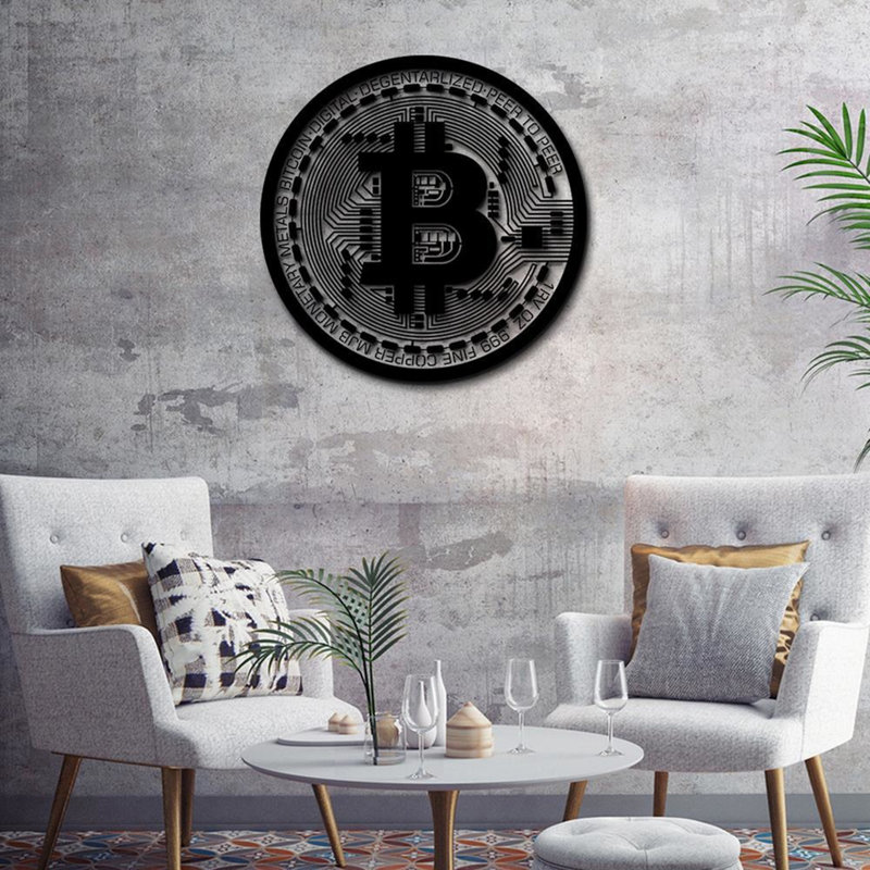 Industrial Wall Decor on Metal, 69cm H x 69cm W, Black