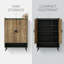 Armoire à chaussures rustique avec rangement à 7 niveaux brun et noir rustique l 28,76 po x P 14,58 po x H 43,34 po-1922970113