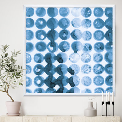 « indigo aquarelle géométrique vii »-cadre photo sur toile