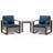 Syeira Wicker 2 - Person Patio Conversation Set with Cushions-765103922