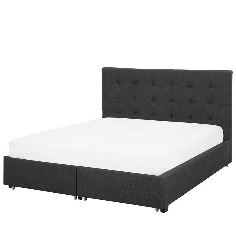 Hullinger Upholstered Storage Bed, European Kingsize (160 x 200 cm), Dark Grey