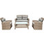 Canapé modulaire moderne 4 pièces avec coussins pour un espace de vie chic en plein air: 4, table basse en verre-894585247