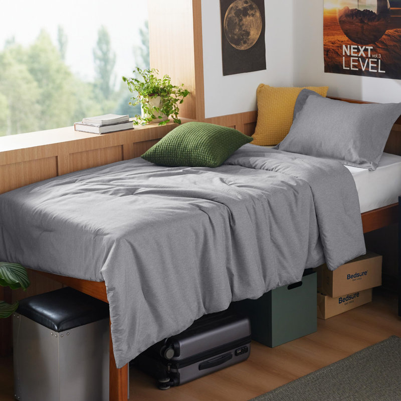 Ensemble de literie Cureic, Gris foncé, Lit simple