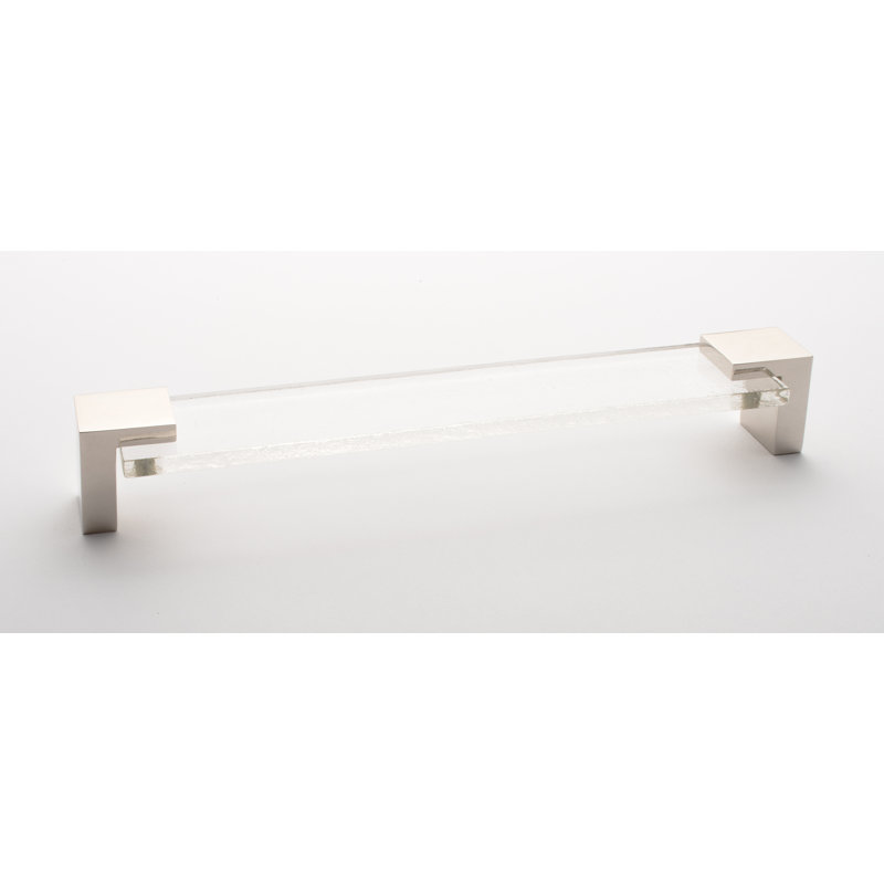 Affinity 8" Center to Center Bar Pull, Polished Nickel/Clear