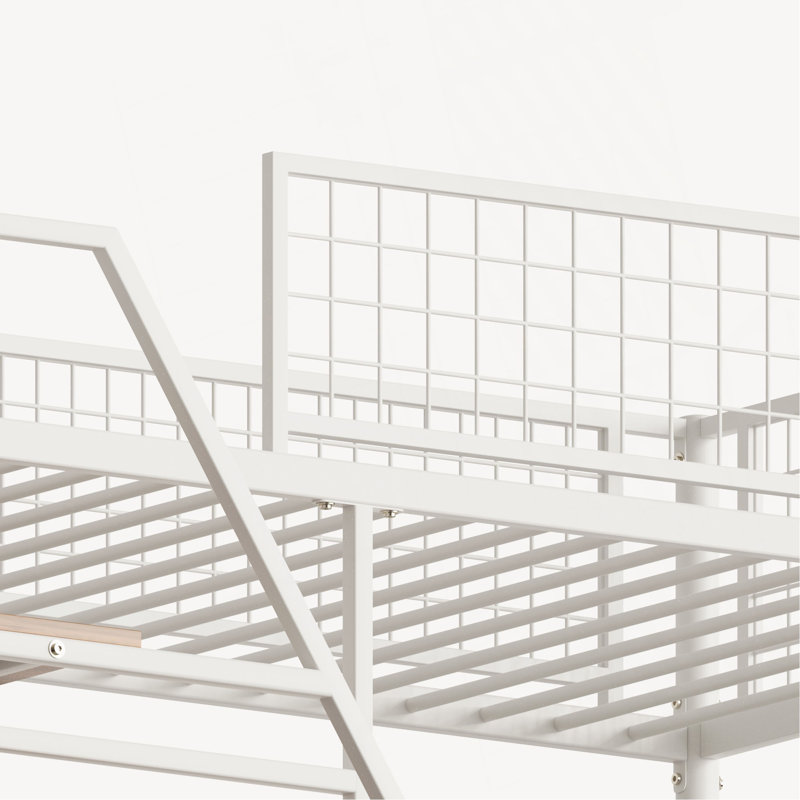 Lit mezzanine polyvalent en métal avec des caractéristiques innovantes pour la chambre à coucher et le dortoir, Lit simple