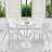 47.2" Round Dining Table Set, Modern Dining Table with High Back Faux Leather Chairs, Kitchen & Dining Room Table Set-118758761-118758764