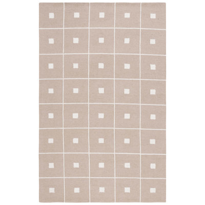 Tapis beige en laine / coton touffeté à la main Martha Stewart