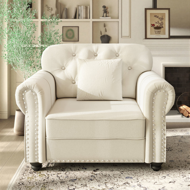 Fauteuil d'appoint Chesterfield 41,3 po Annalease, Beige
