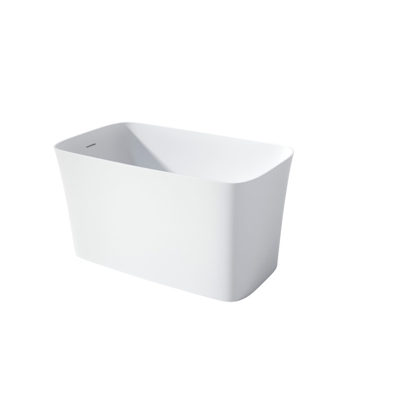 47 Inch Solid Surface Soaking Bathtub - Deep Soak Freestanding Tub