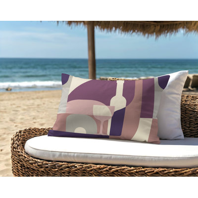 Fairbanks Abstract Outdoor Reversible Throw Pillow