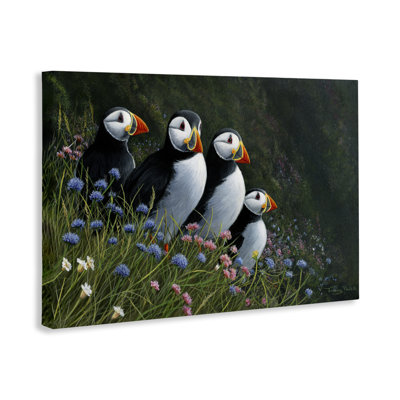 Puffins et fleurs sauvages, design par Jeremy Paul