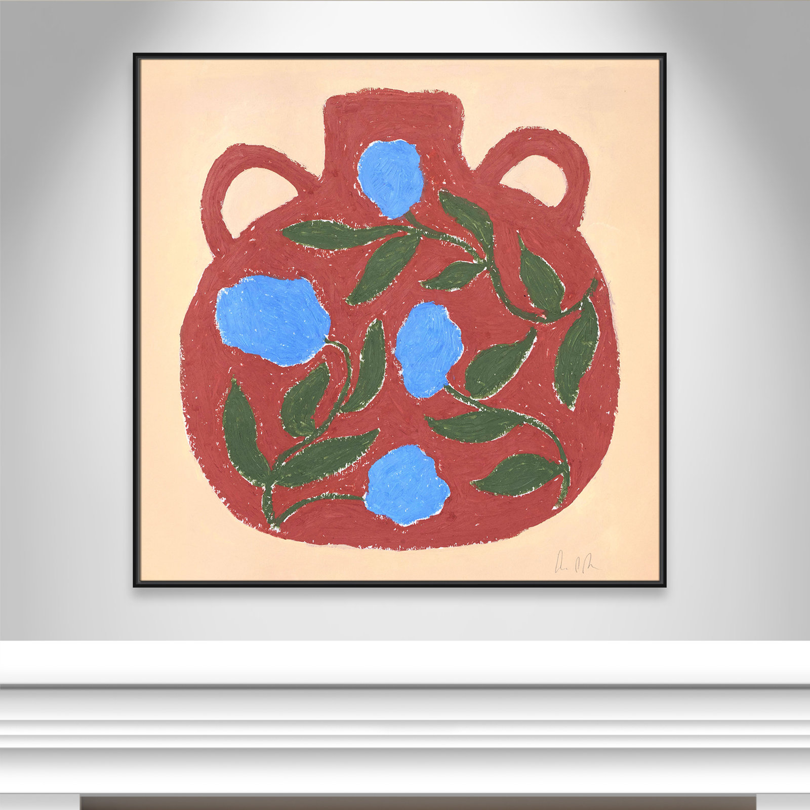 Vase No. 04 Print by Camilla Bergqvist, 46.5" H x 46.5" W, Black