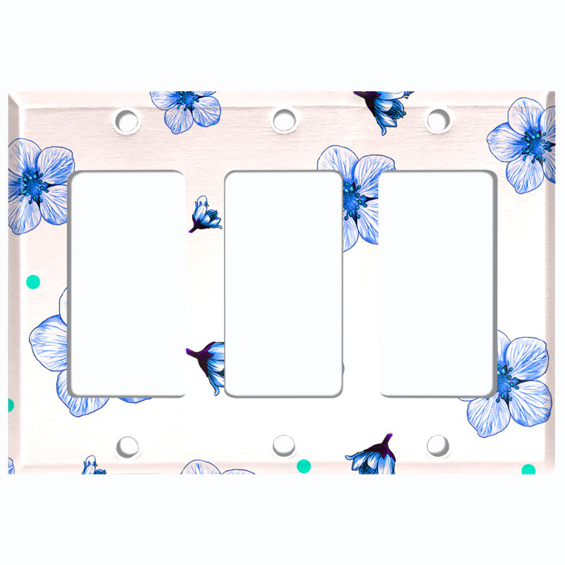 Patterned 3 - Gang Toggle Light Switch Standard Wall Plate