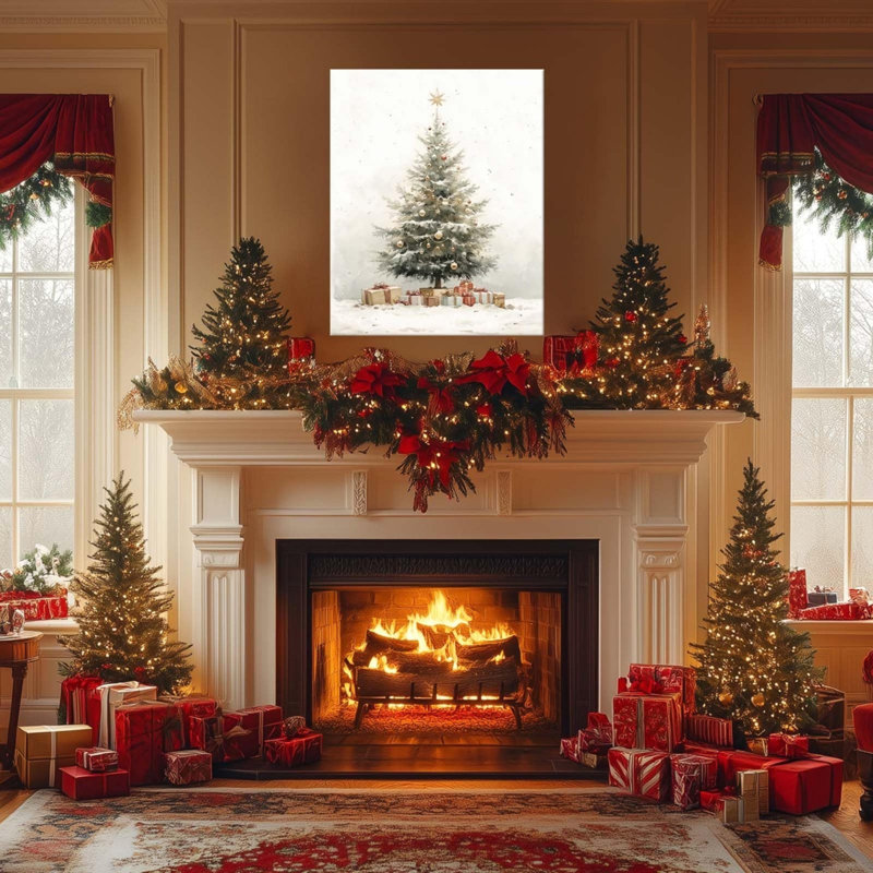 Art mural en toile 24 po x 32 po Christmas Trees