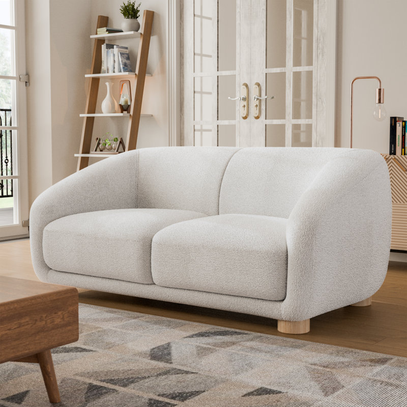 Celal Modern Loveseat, 29" H x 67.5" W x 38" D, White