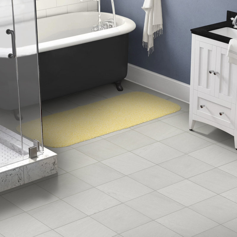 Frechette Nylon Bath Rug with Non-Slip Backing, 22" W x 60" L, Rubber Ducky Yellow