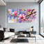 «Magnolia Pink Magnolia Blossoms On Branches», ensemble de 3 impressions sur toile-669531072