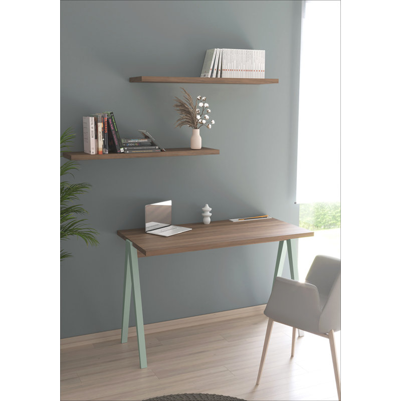 Gundrath Solid Wood Writing Desk, Green, Walnut