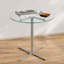 Table de bar ronde en verre 36 pouces avec base en acier argenté poli pour 4 petits espaces