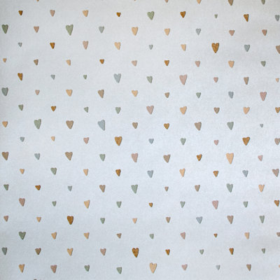 Great Kids Collection Smooth Glitter Colored Hearts Wallpaper Roll
