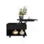 Table basse à plateau relevable H 15,3 po Babel, roulettes, une tablette, noir, salon
