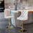 Swivel Upholstered Velvet Adjustable Height Counter Stool