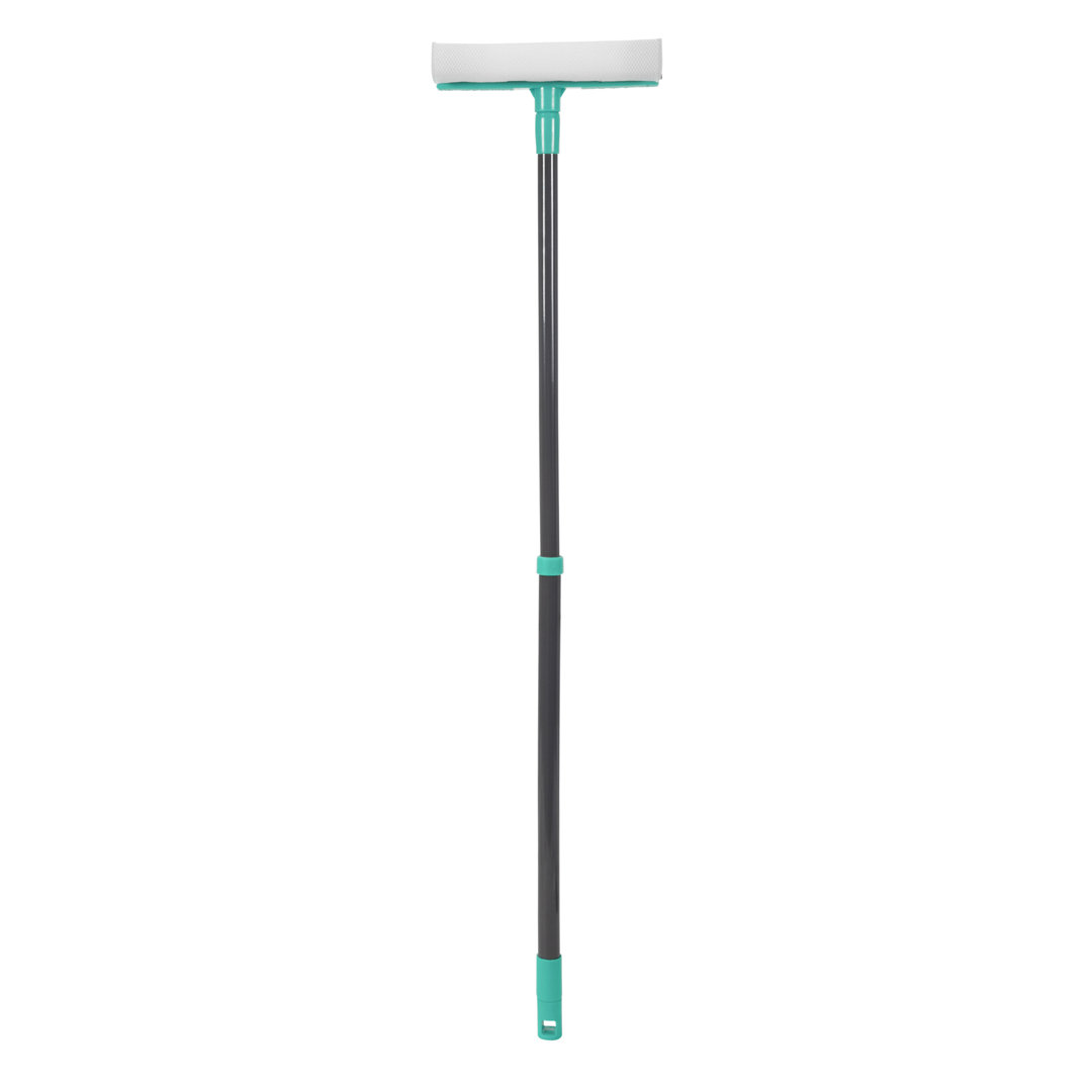 Metro Lane Rubber Squeegee Sponge Window Cleaner with Extendable Pole - Grey